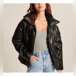 A&F Vegan Leather Puffer